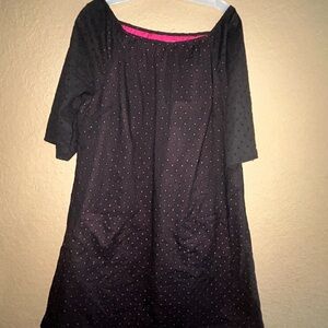 Isaac Mizrahi Black and Pink Eyelet  Dress